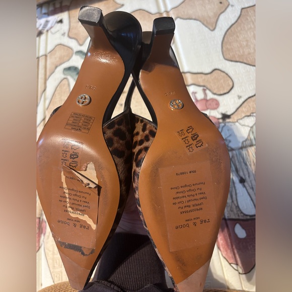 Rag and Bone Madison Leopard Calf Hair Slingbacks - Picture 3 of 3